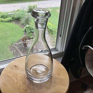 LENOX Crystal Decanter Etched USA Stopper 11.5" Wine Whiskey Carafe VTG Barware